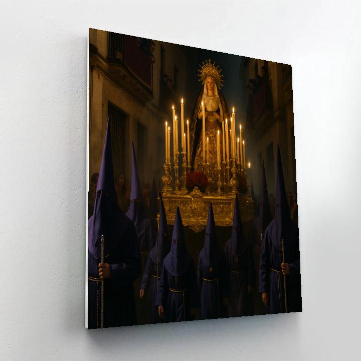 Semana Santa Procession Candlelit Street DIY paint by numbers