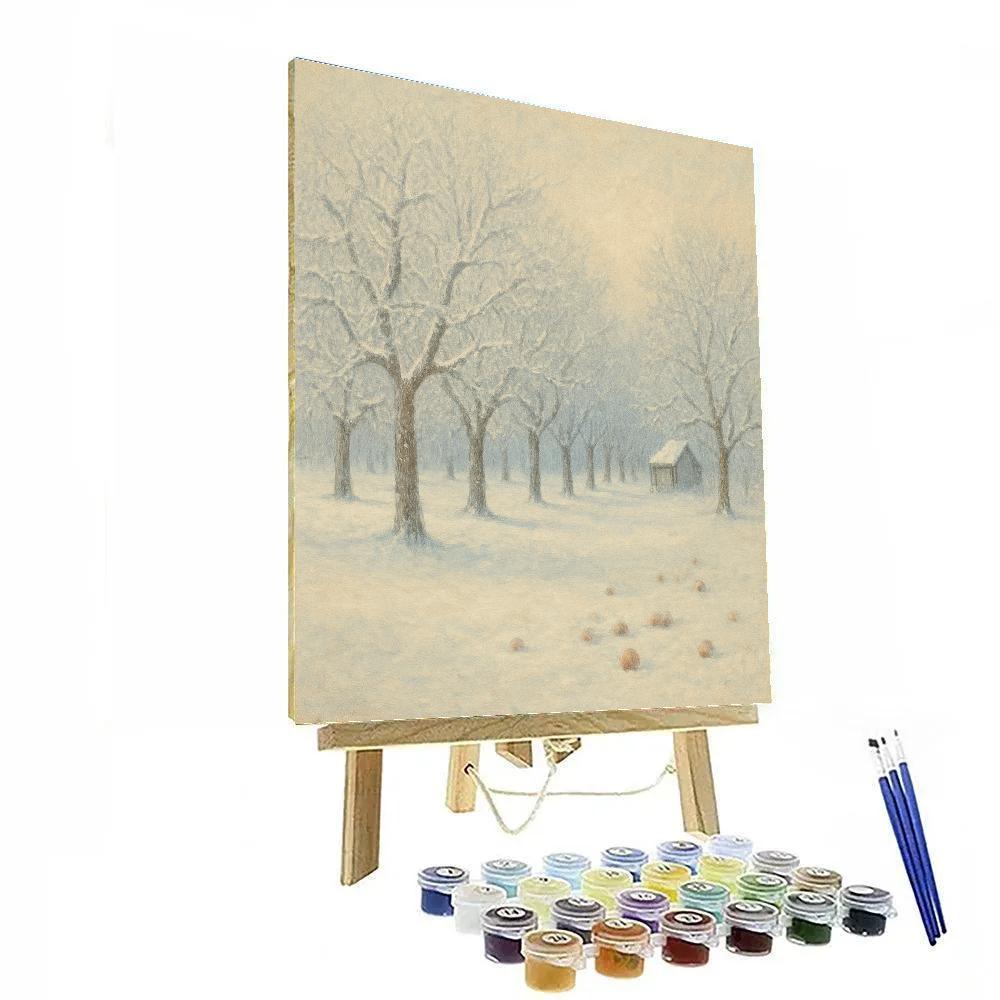 Frozen Orchard Under Pale Sun Painting by numbers kit