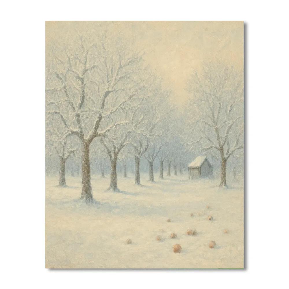 Frozen Orchard Under Pale Sun Painting by numbers kit