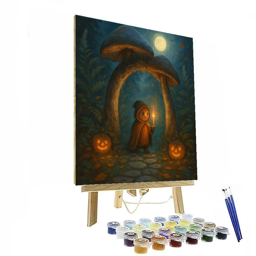Moonlit Mushroom Gate Of The Garden Numbered painting kits
