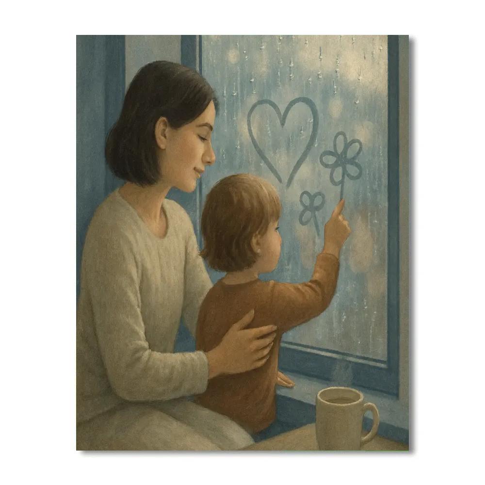 Rainy Day Window Drawing paint by number