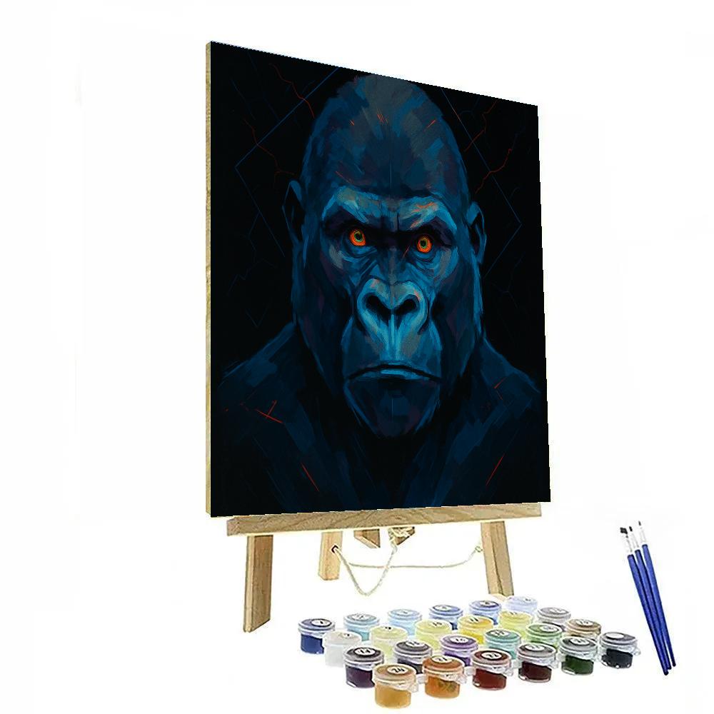 Velvet Thunder Gorilla Portrait Painting by numbers kit