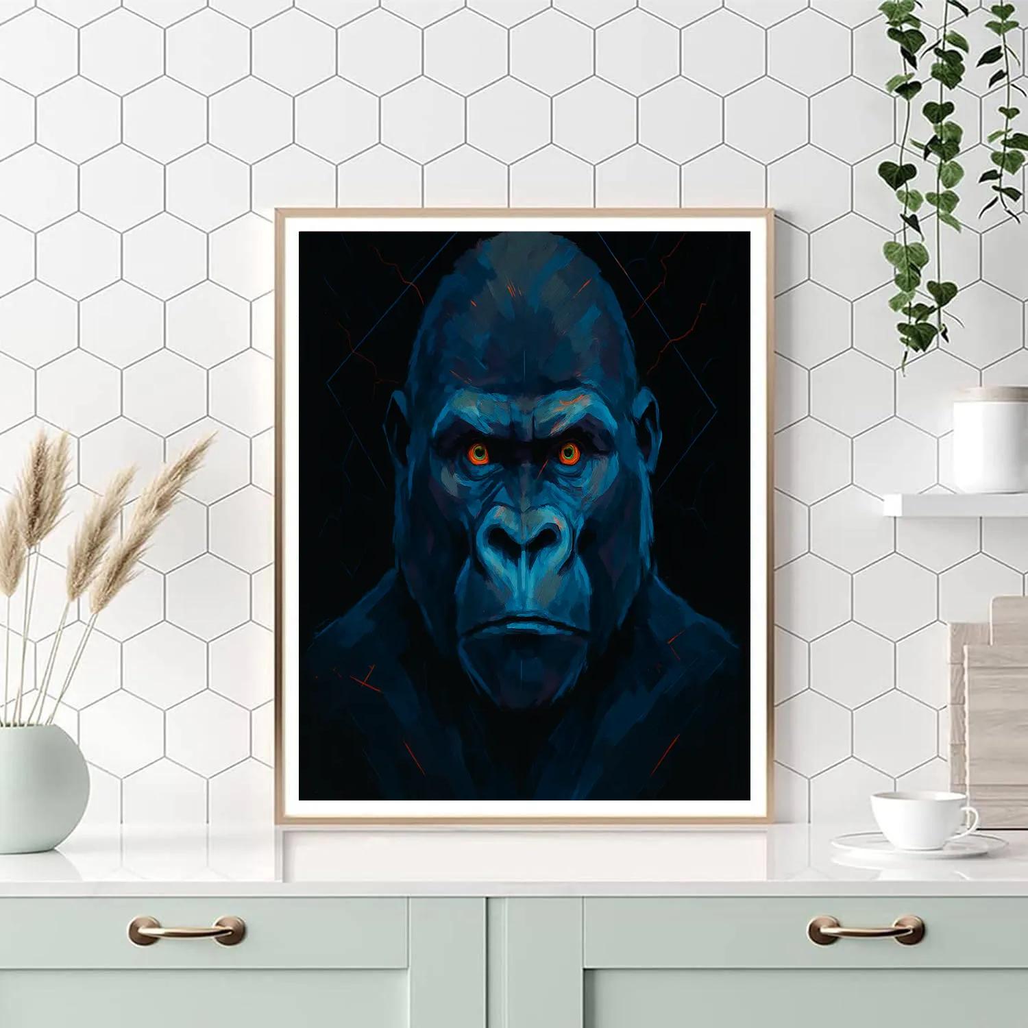 Velvet Thunder Gorilla Portrait Painting by numbers kit