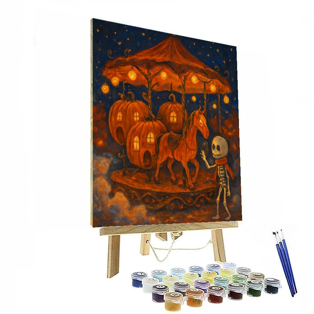 The Pumpkin Carousel At Twilight Fair painting number kit