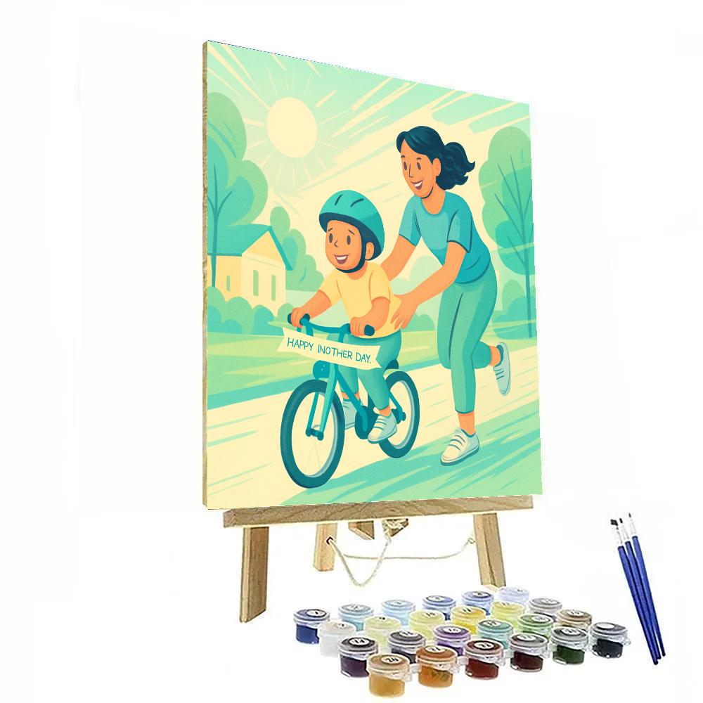 Bike Ride With Guiding Hands Numbered painting kits