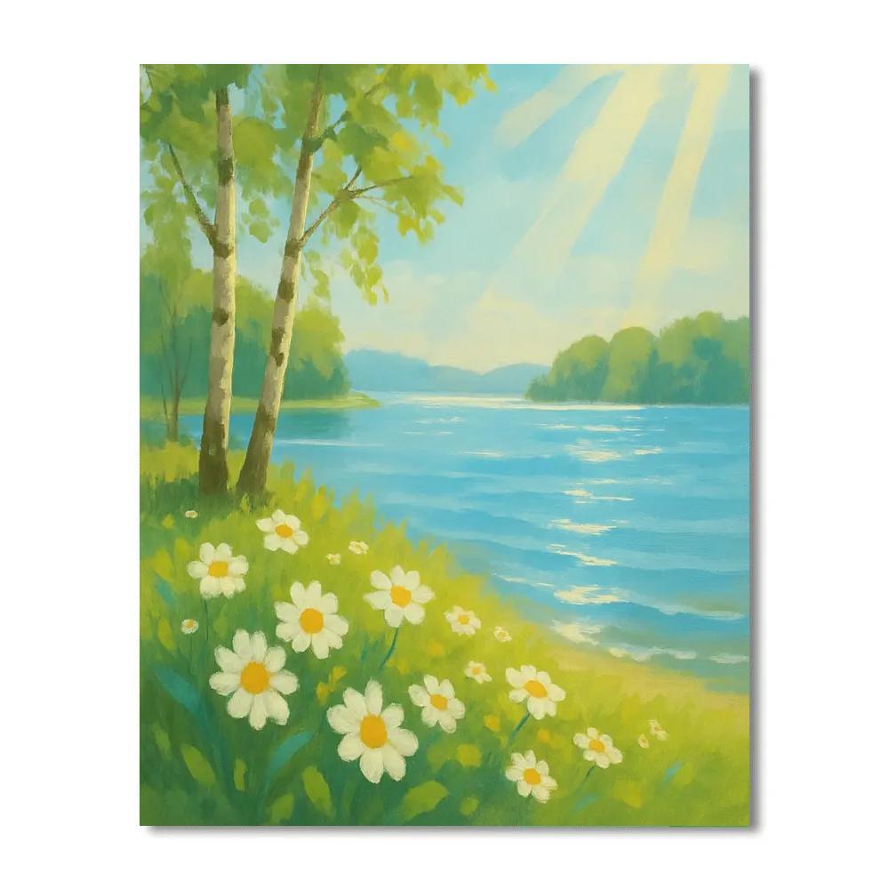 Wildflower Shoreline At Soft Noon paint by color