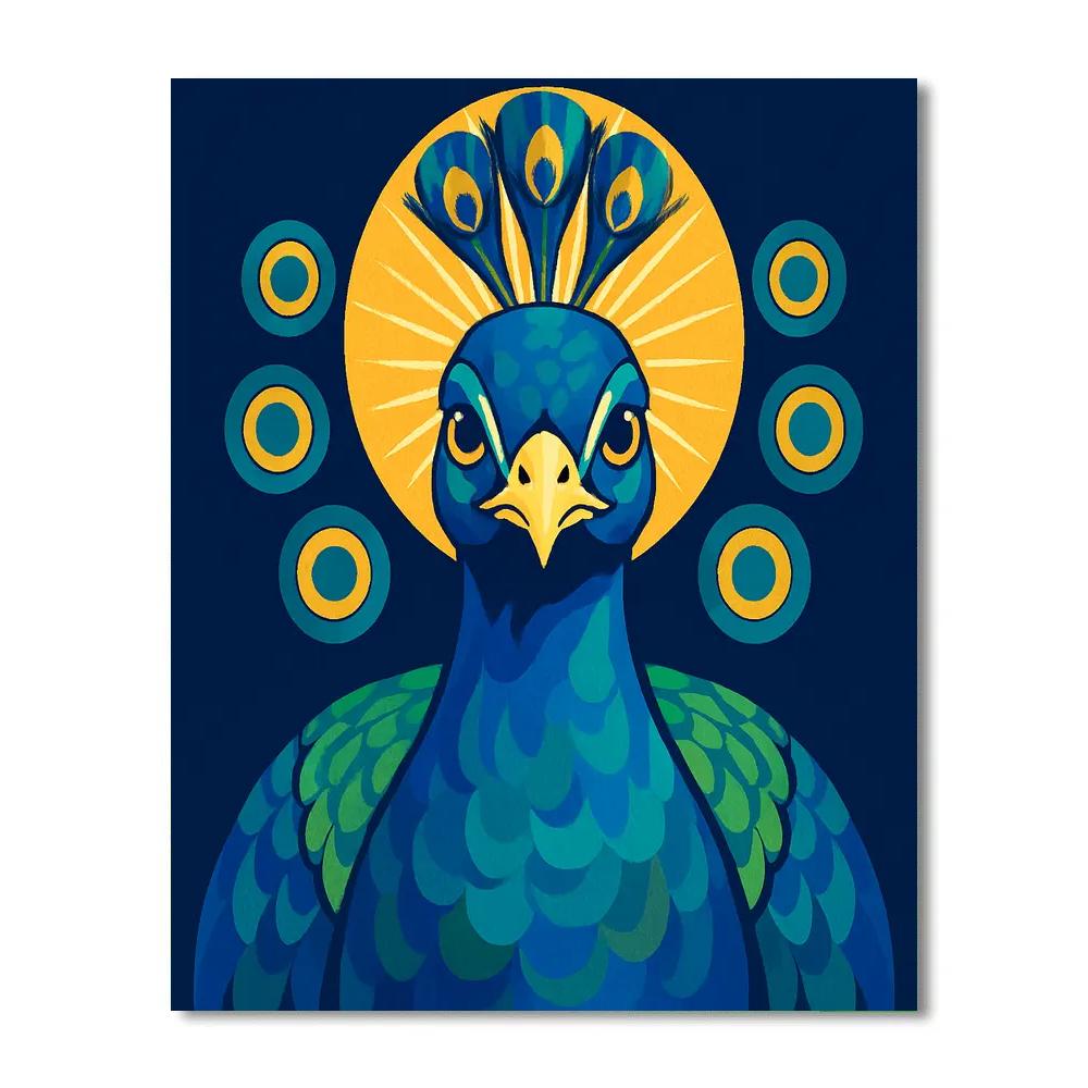 Opaline Peacock Mirror Gaze paint by numbers
