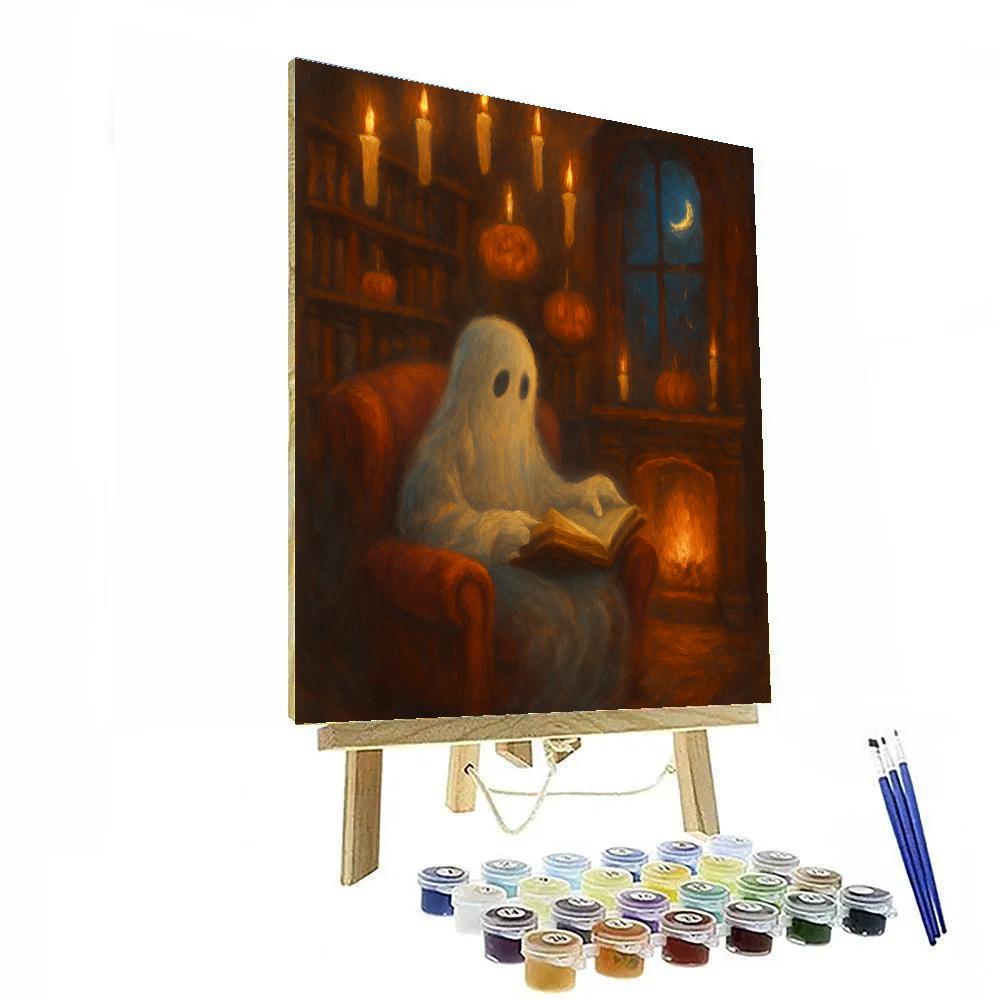 Autumn Library Of The Friendly Haunted Manor paint by color