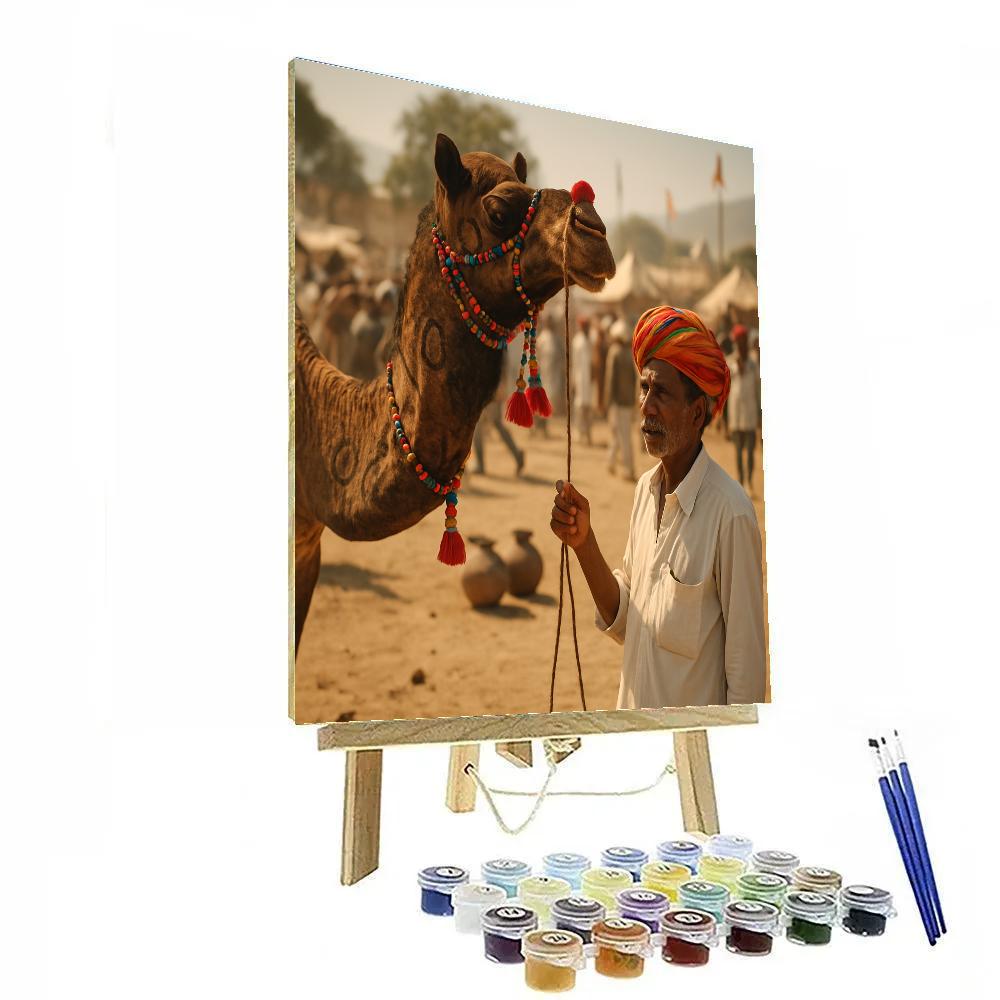 Pushkar Camel Fair Market Lane Painting by numbers kit
