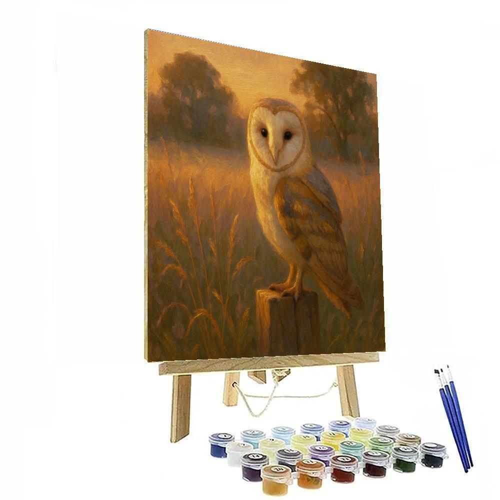 Barn Owl In The Cozy Meadow Hollow DIY paint by numbers