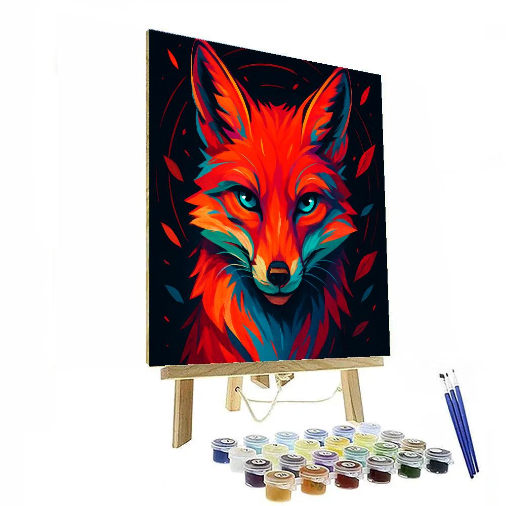 Crimson Orbit Fox Faceoff painting number kit