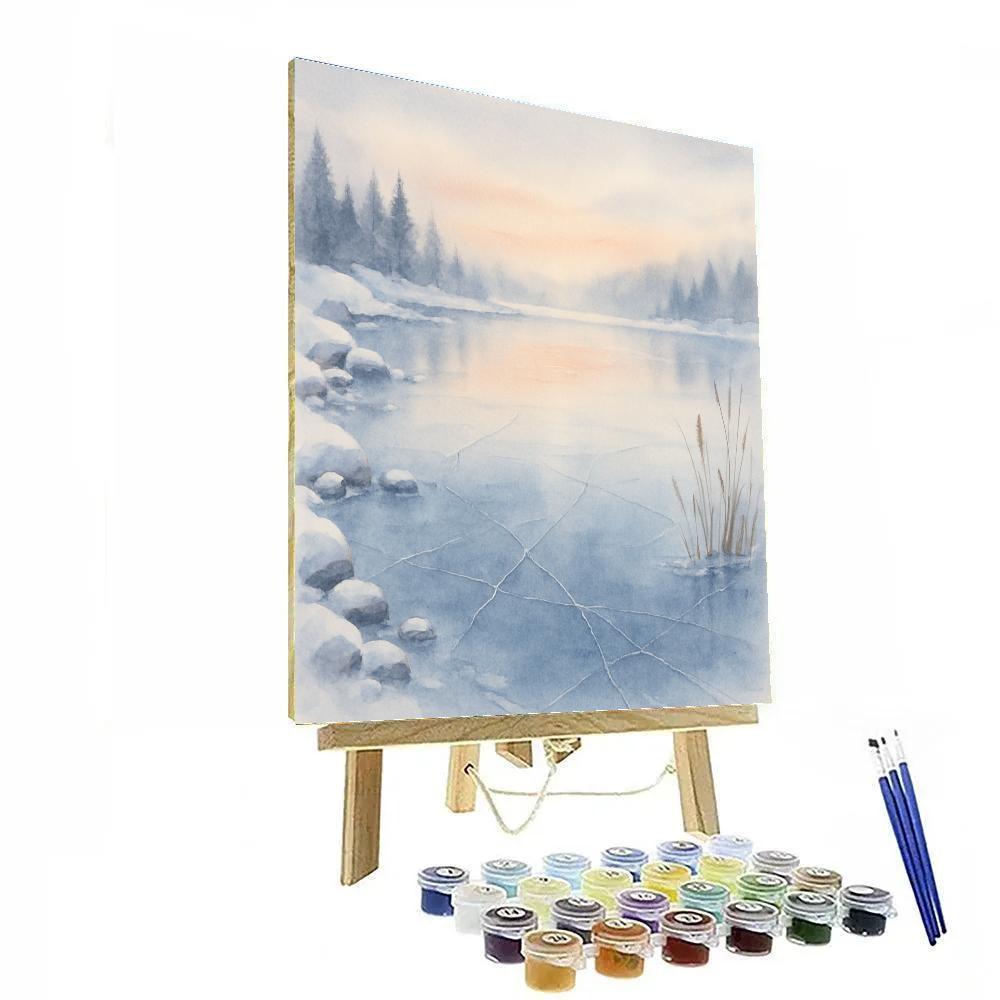 Glass Lake Reflection At Winter Dawn paint by color