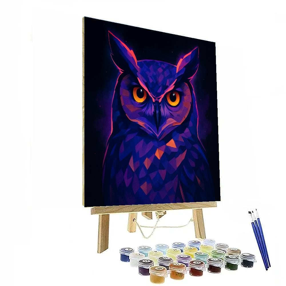 Nebula Horned Owl Frontlight paint by number