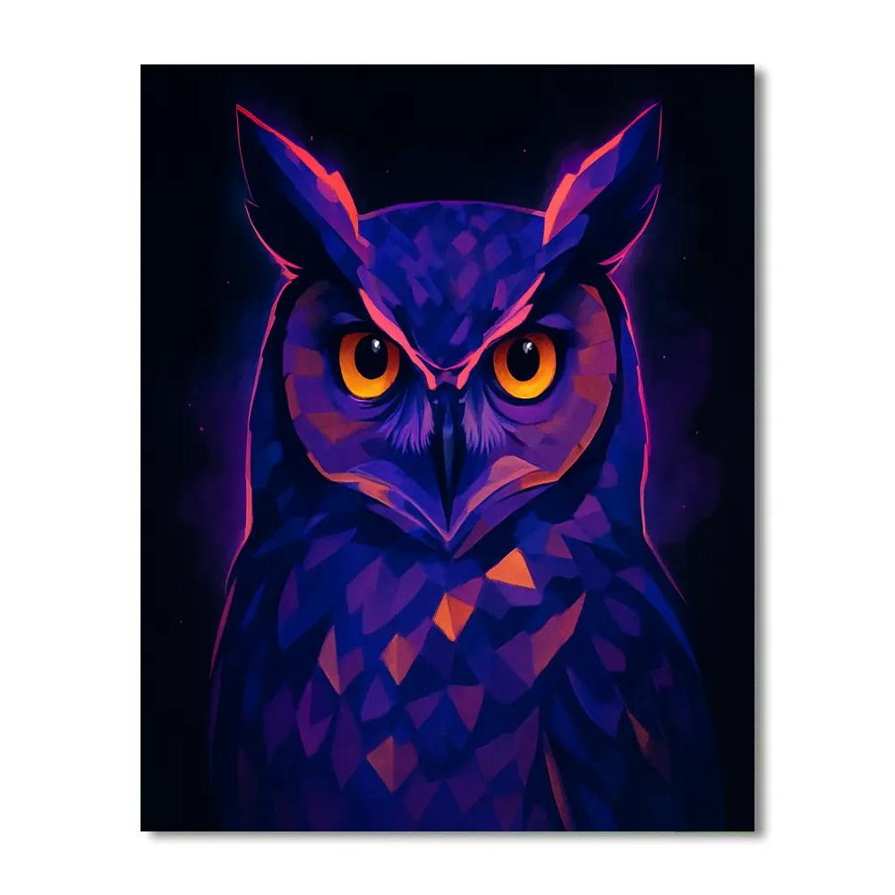 Nebula Horned Owl Frontlight paint by number