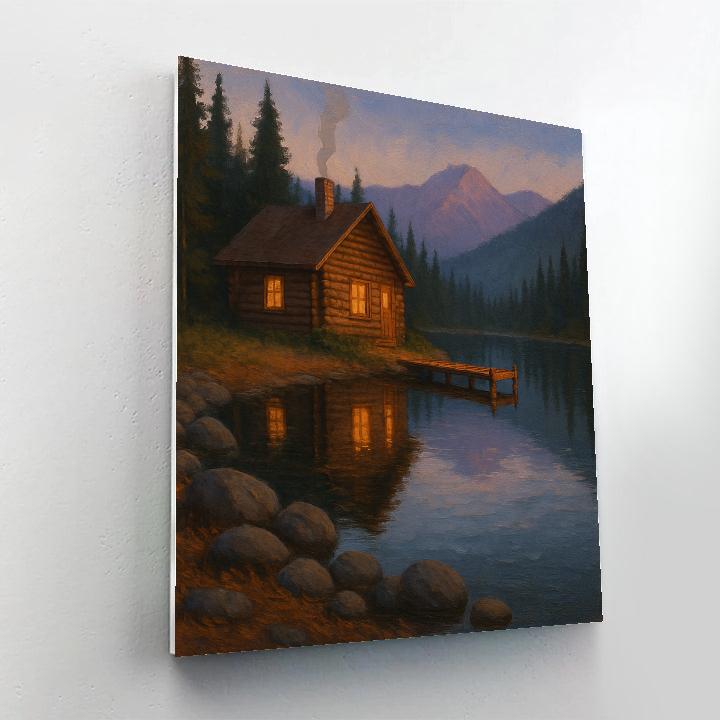 Cedar Cabin By The Mirror Lake Paint by numbers kits