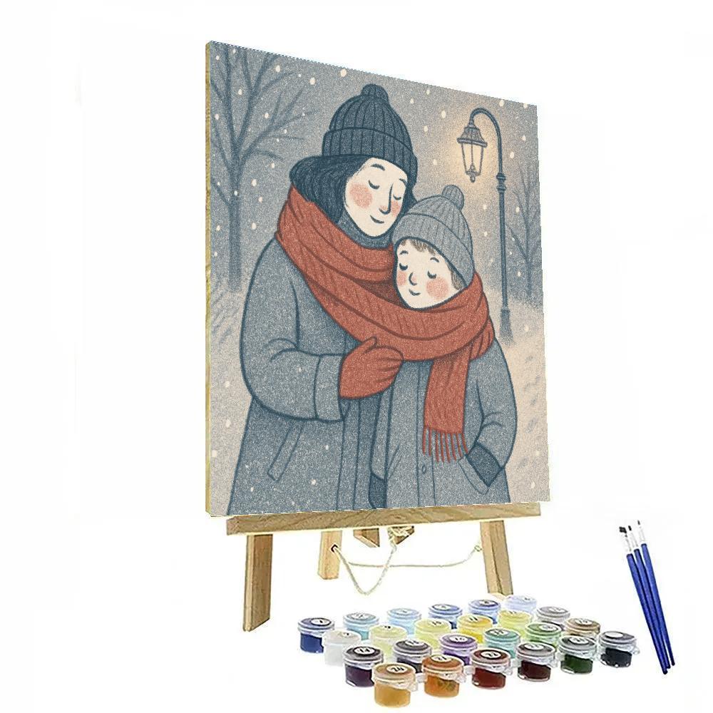 Snowy Scarf Shared Warmth painting number kit