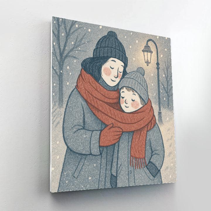 Snowy Scarf Shared Warmth painting number kit