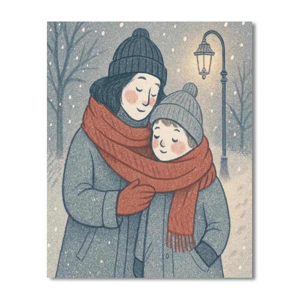 Snowy Scarf Shared Warmth painting number kit