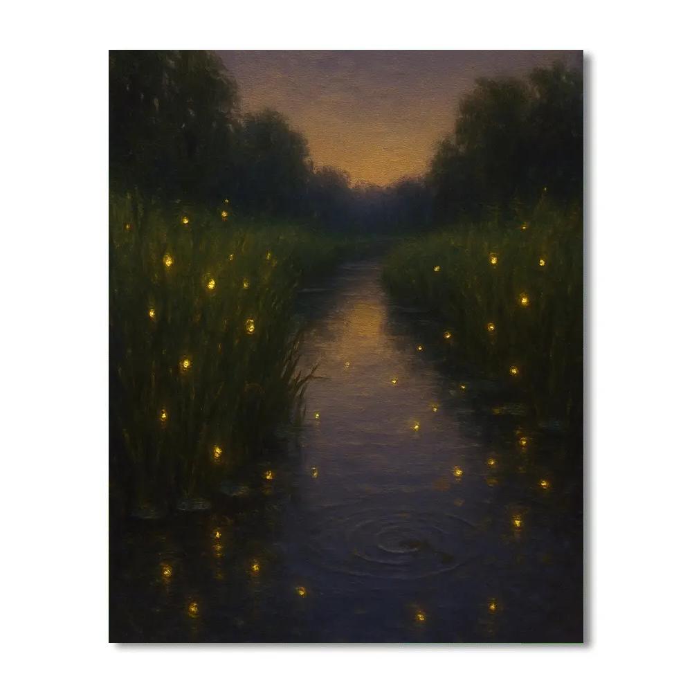 Firefly Dusk Along Quiet Inlet paint by numbers