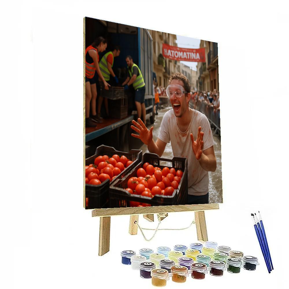 La Tomatina Morning Buildup paint by number