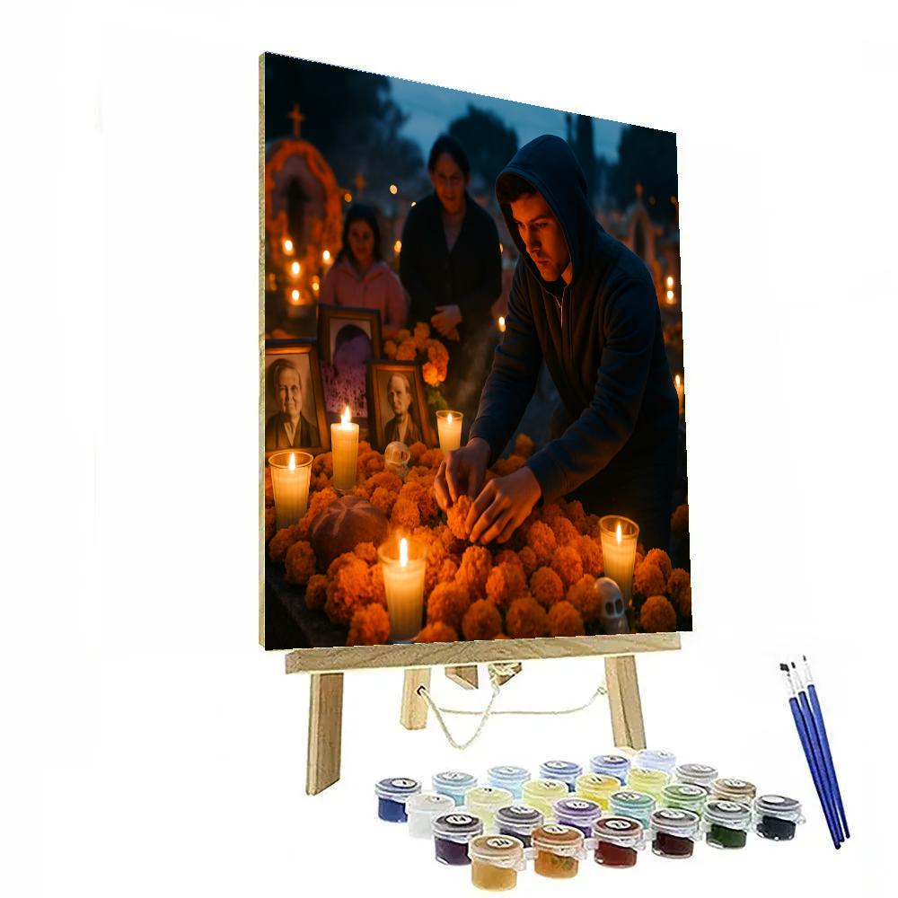 Day Of The Dead Cemetery Vigil paint by color