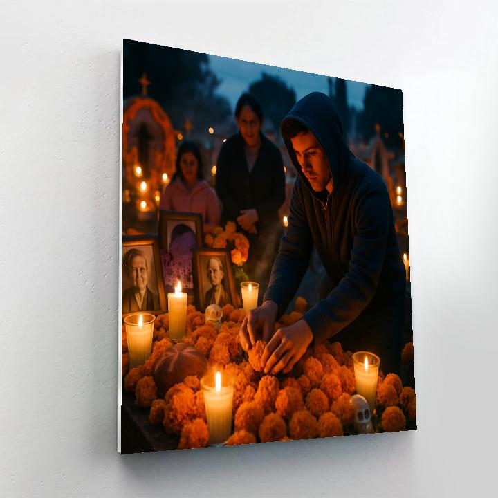 Day Of The Dead Cemetery Vigil paint by color
