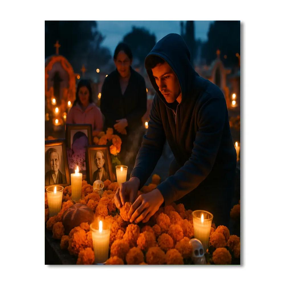 Day Of The Dead Cemetery Vigil paint by color