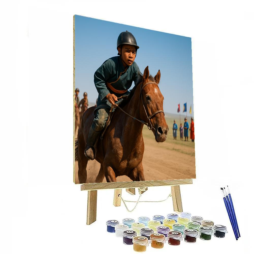 Naadam Horse Race Finish Line Paint by numbers kits