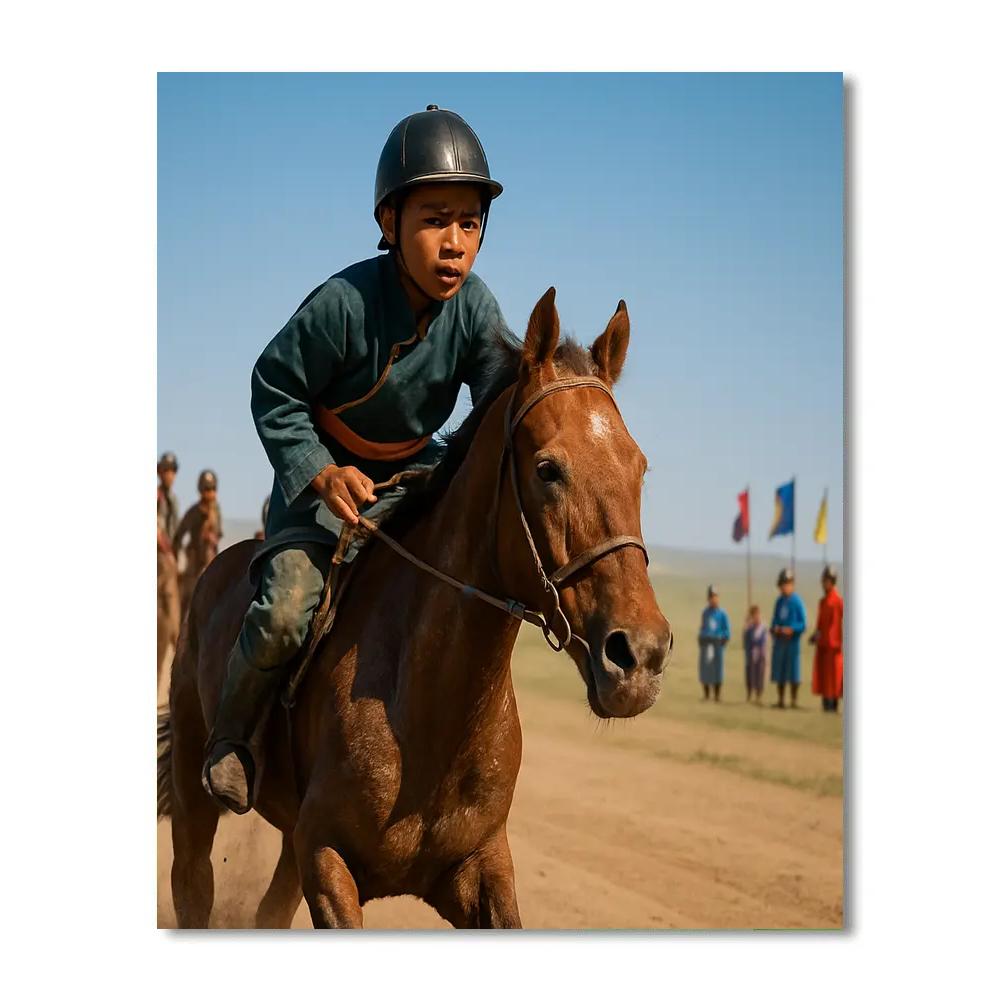 Naadam Horse Race Finish Line Paint by numbers kits