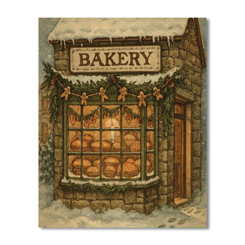Warm Bakery On Christmas Eve paint by number
