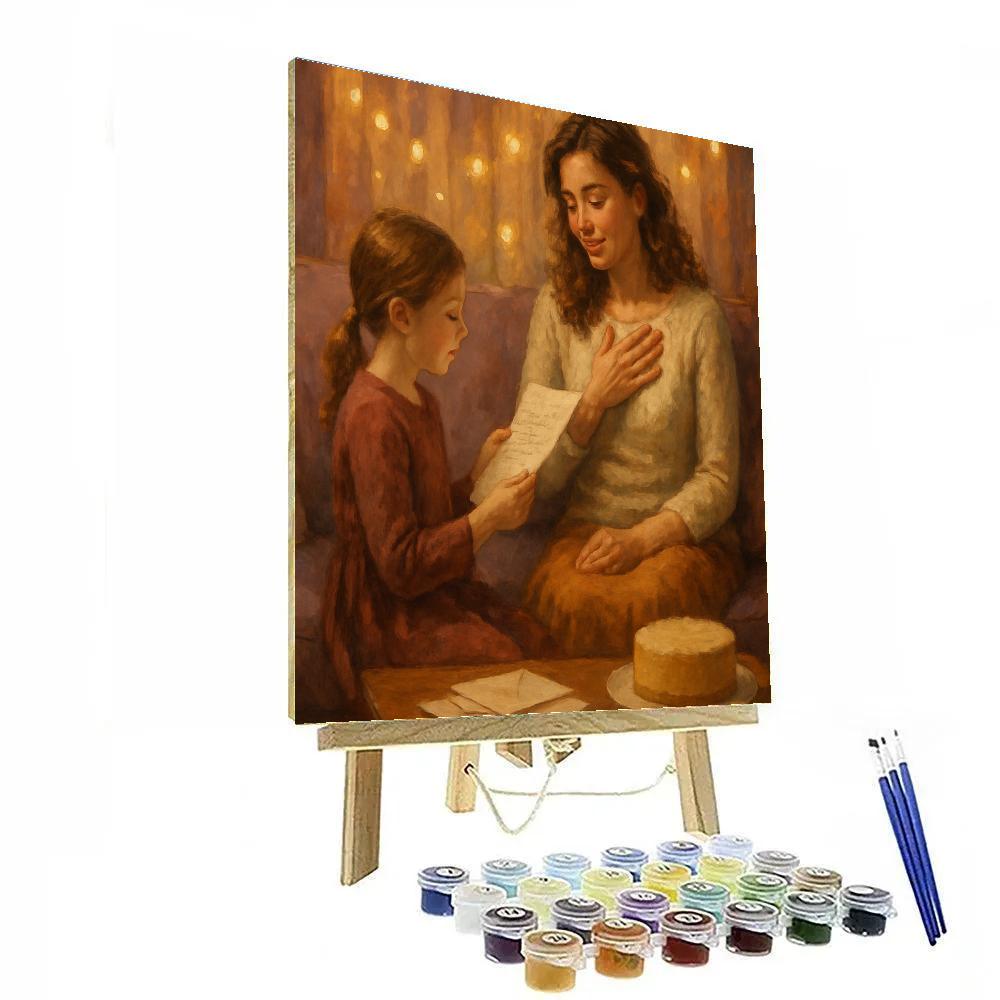 Handwritten Letter Under Fairy Lights paint by color