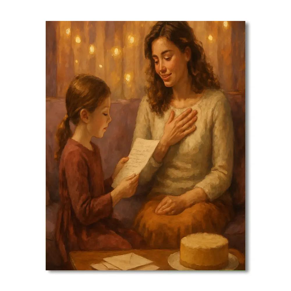 Handwritten Letter Under Fairy Lights paint by color