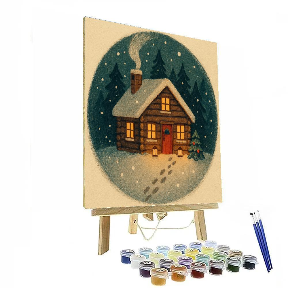 Snowglobe Forest Hideaway Numbered painting kits