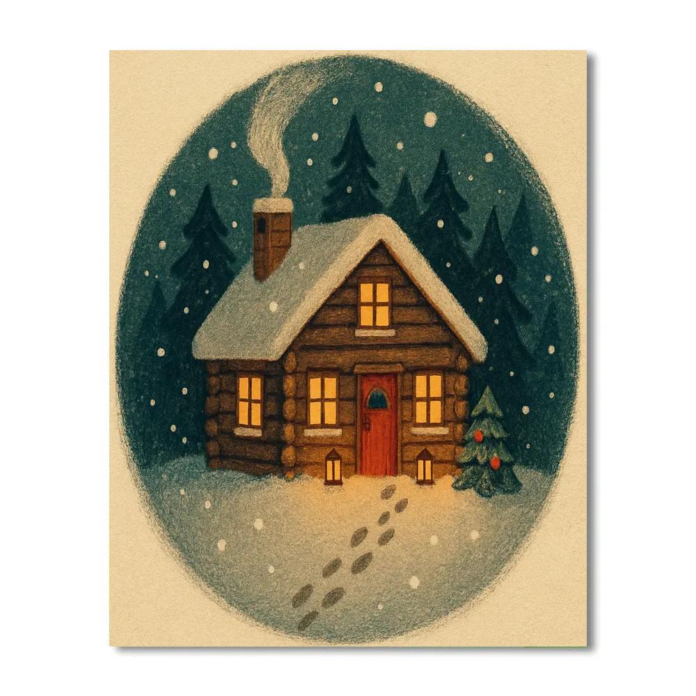 Snowglobe Forest Hideaway Numbered painting kits