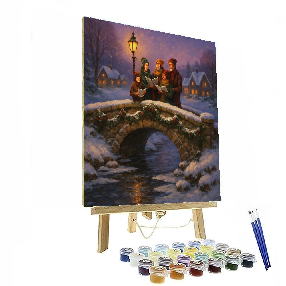 Carolers At The Stone Bridge Paint by numbers kits
