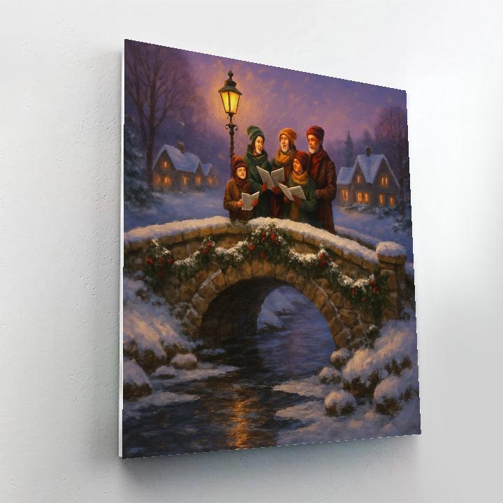 Carolers At The Stone Bridge Paint by numbers kits