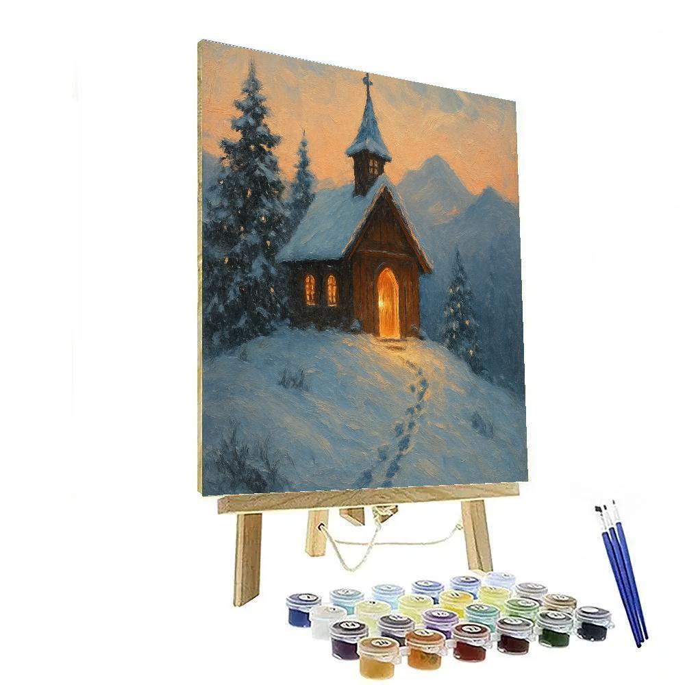 First Snow At The Mountain Chapel paint by numbers