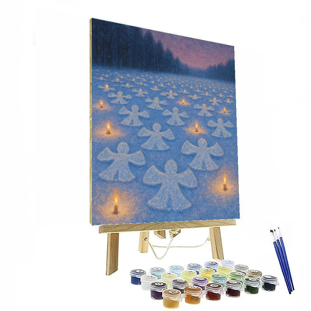 Candlelit Snow Angel Meadow Paint by numbers art