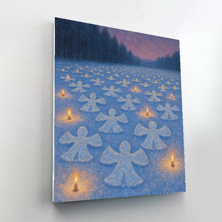 Candlelit Snow Angel Meadow Paint by numbers art