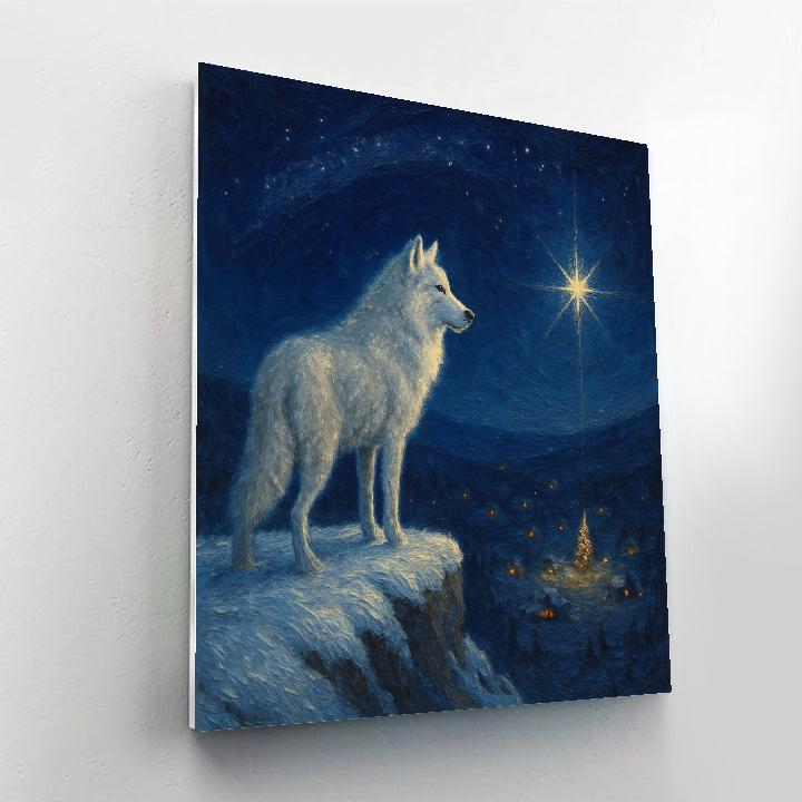 Midwinter Wolf And The Christmas Star paint by number