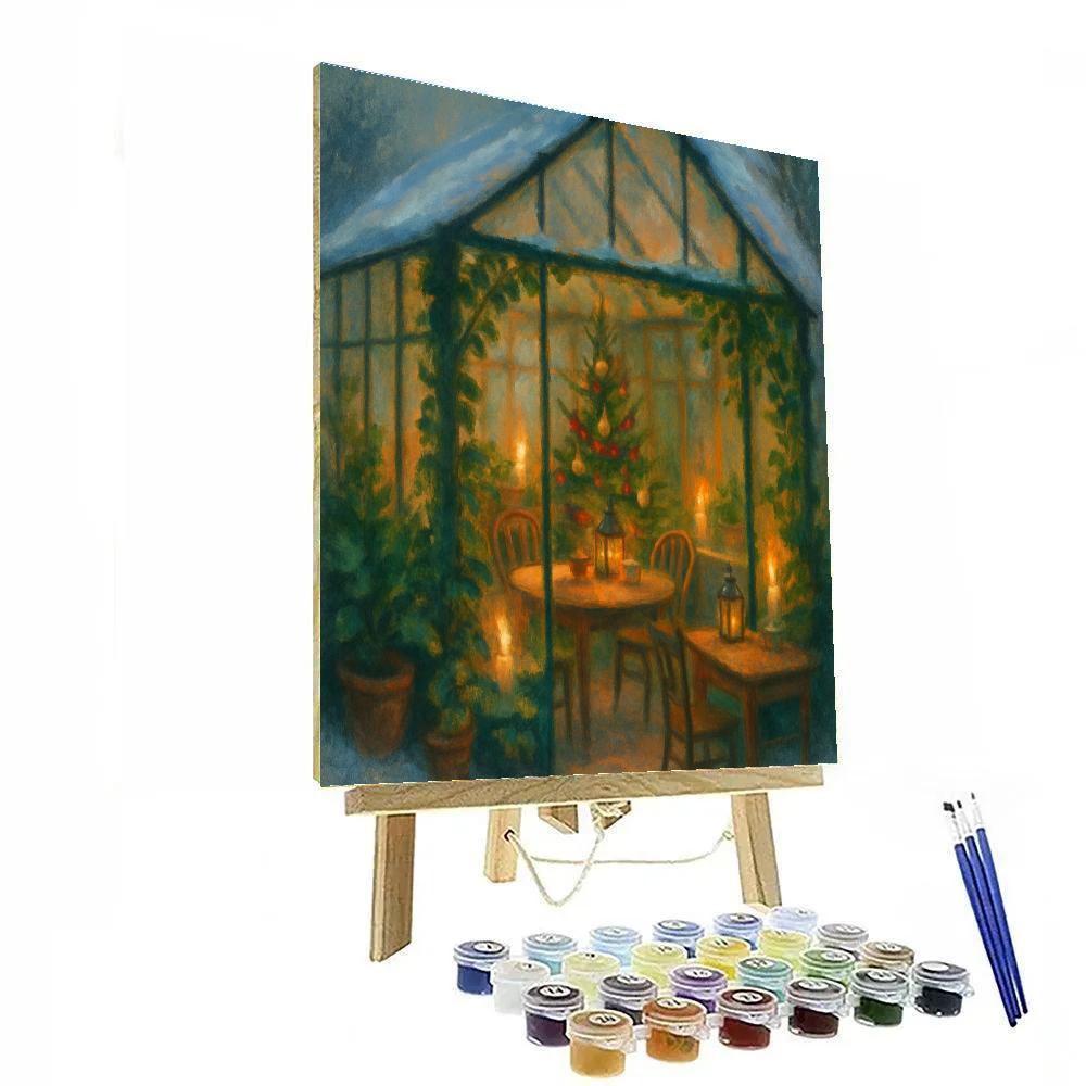 Holiday Tea In The Greenhouse paint by numbers