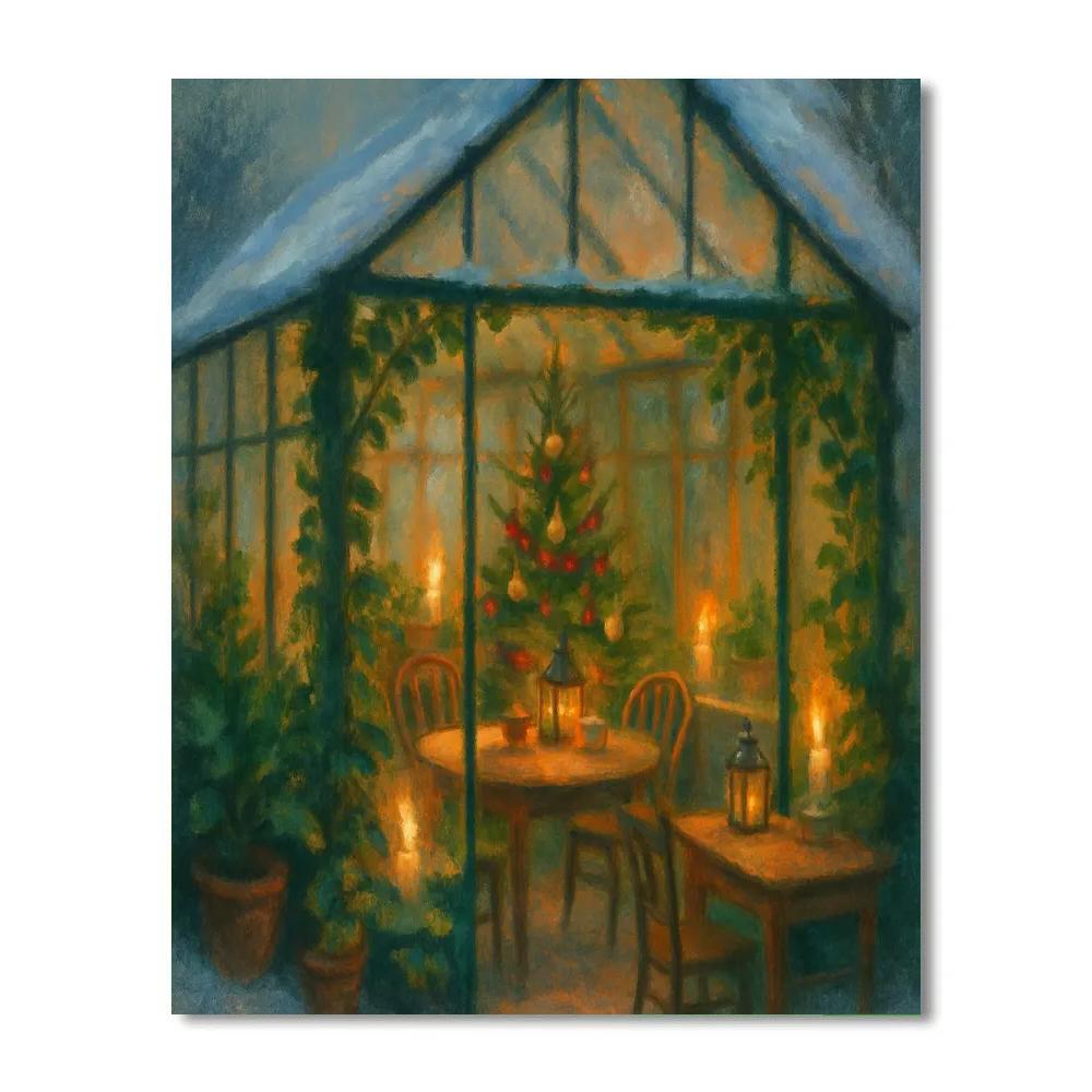 Holiday Tea In The Greenhouse paint by numbers
