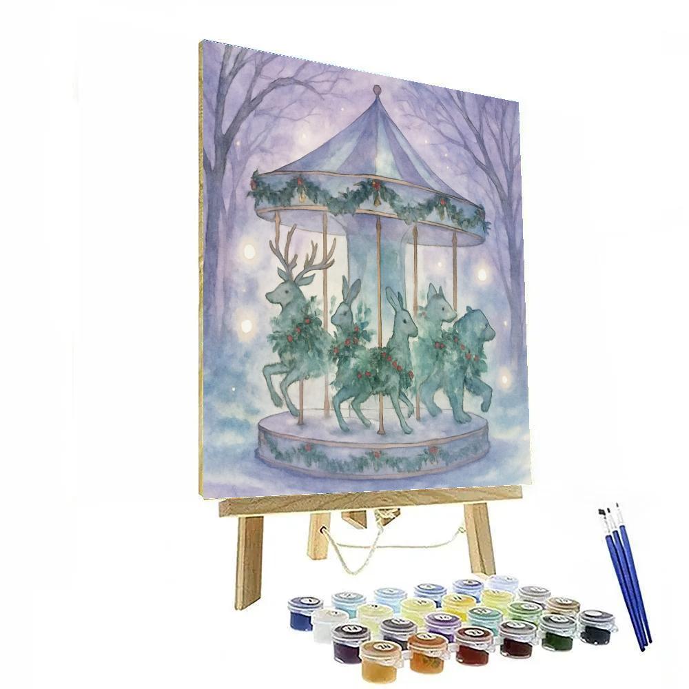 Snowy Carousel Of Forest Spirits DIY paint by numbers