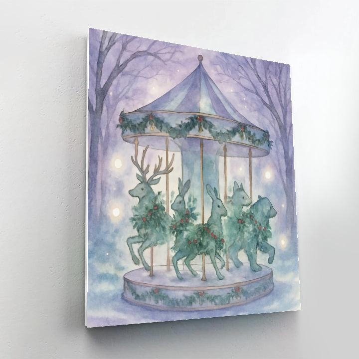 Snowy Carousel Of Forest Spirits DIY paint by numbers
