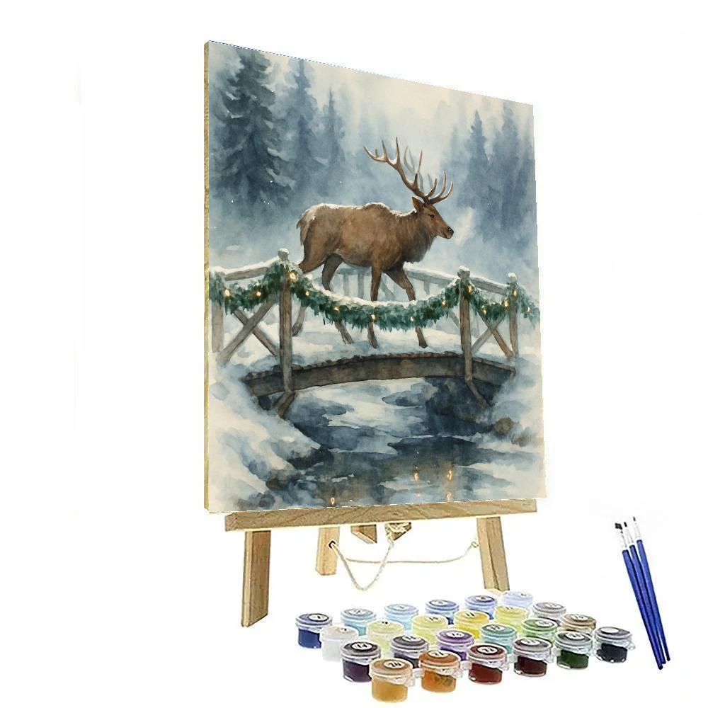 Elk Crossing Under Garland Bridge Painting by numbers kit