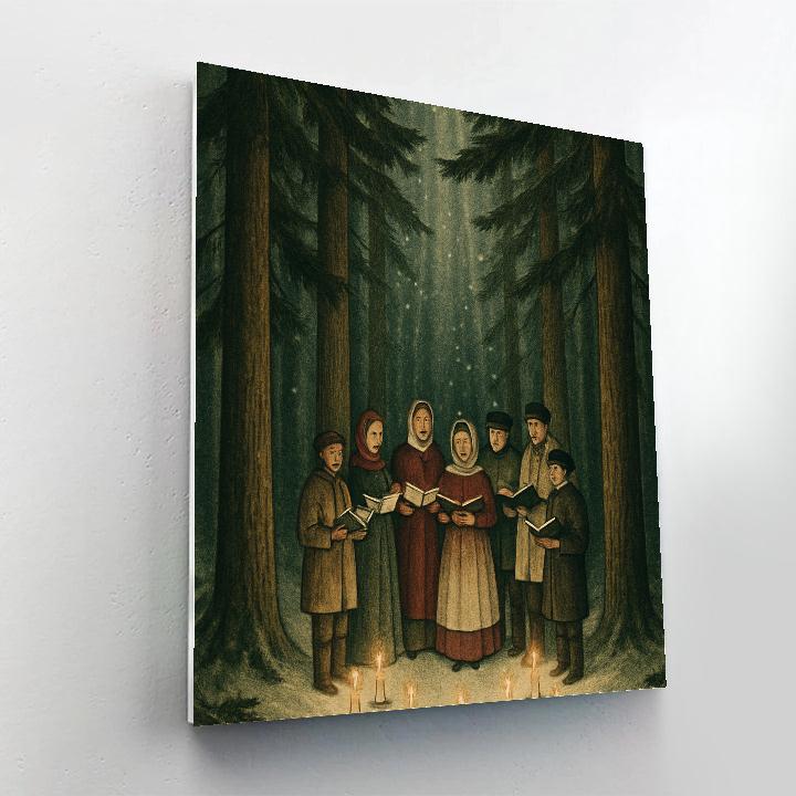 Snowy Choir In The Pine Cathedral Paint by numbers kits