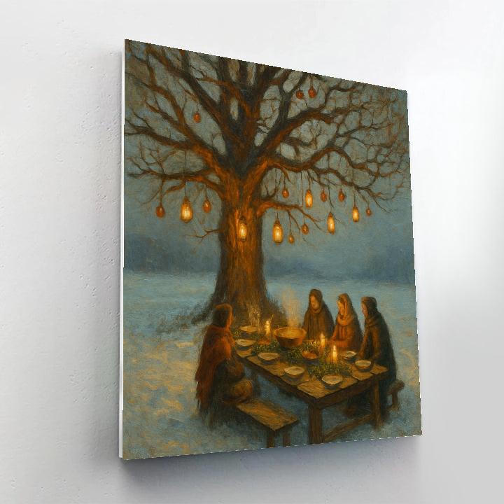 Winter Feast Beneath The Old Oak Paint by numbers art