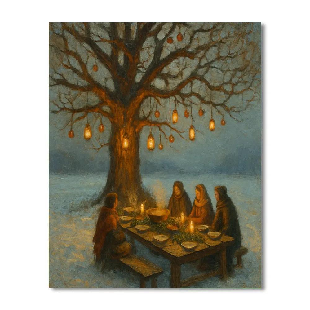 Winter Feast Beneath The Old Oak Paint by numbers art