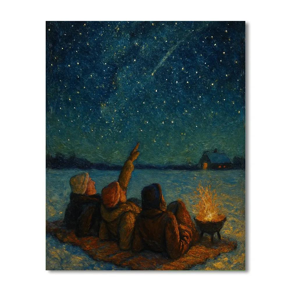Holiday Stargazers On The Frozen Field paint by color