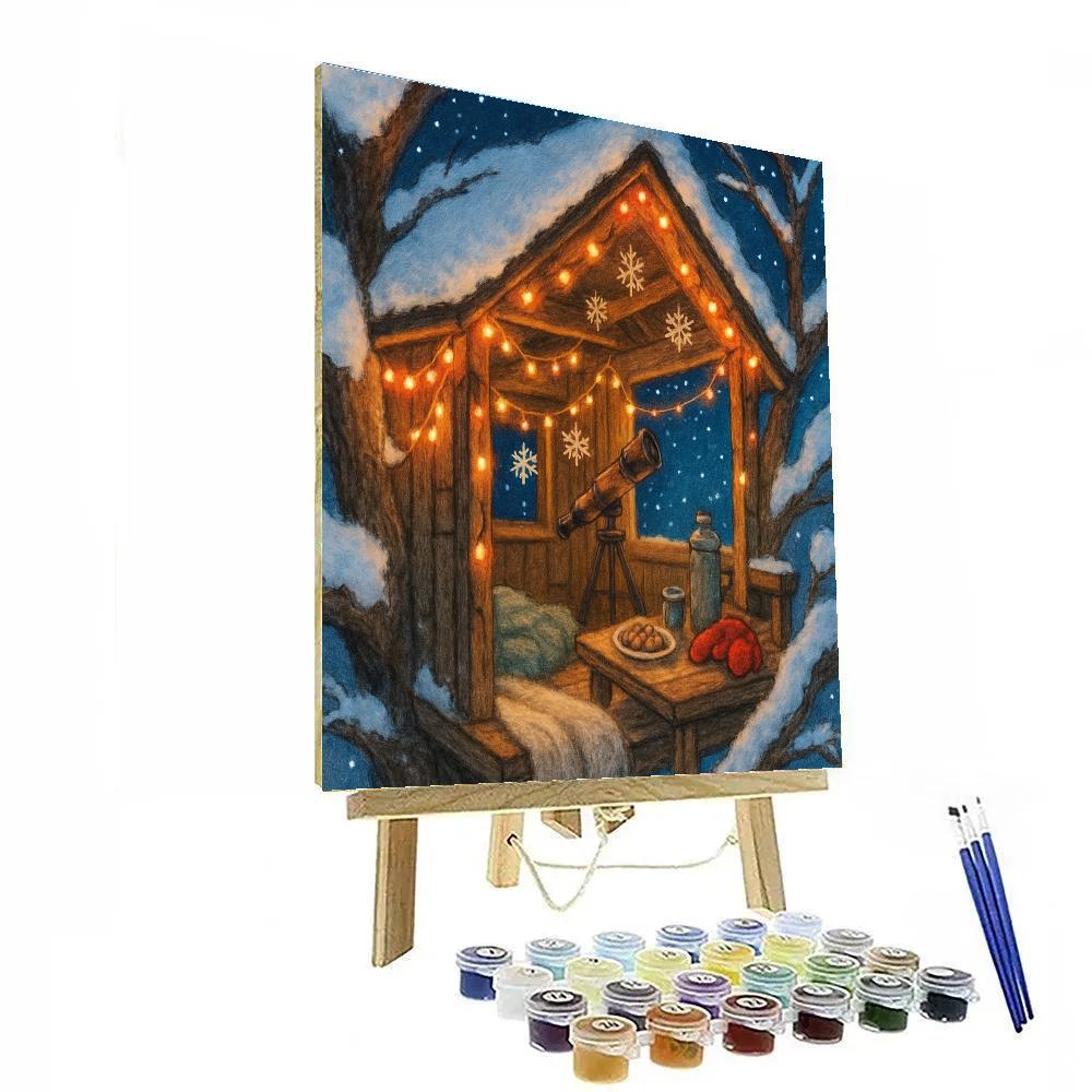 Christmas Eve In The Treehouse Observatory paint by number
